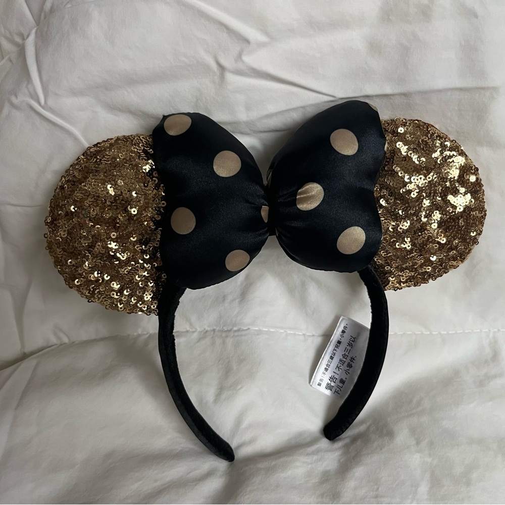 Disney Black and Gold Sequin Minnie Mouse Ears